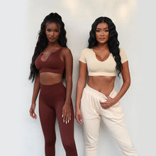 Load image into Gallery viewer, Yoga Set Women&#39;s Sports Suit Push Up Crop Top, Running Joggers - Sportswear 2pcs Tracksuit Gym Set Workout Streetwear
