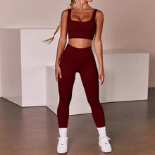 Load image into Gallery viewer, Yoga Set Women&#39;s Sports Suit Push Up Crop Top, Running Joggers - Sportswear 2pcs Tracksuit Gym Set Workout Streetwear
