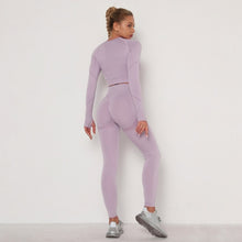 Load image into Gallery viewer, Seamless Women Sport Set For Gym Long Sleeve Top High Waist Belly Control Leggings Clothes Seamless Sport Suit Sexy Booty Girls
