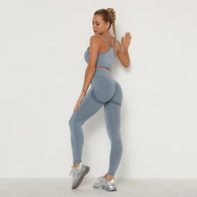 Load image into Gallery viewer, Seamless Women Sport Set For Gym Long Sleeve Top High Waist Belly Control Leggings Clothes Seamless Sport Suit Sexy Booty Girls
