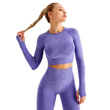 Load image into Gallery viewer, Women&#39;s Sportswear Yoga Set Gym Clothing Tracksuit Long Sleeve Crop Top High Waist Seamless Leggings for Fitness Sports Suit
