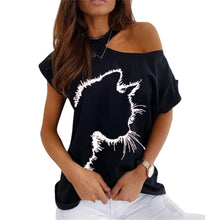 Load image into Gallery viewer, Large size Top Off Shoulder summer T-shirt : Women
