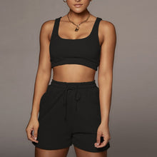 Load image into Gallery viewer, Casual Sportswear Two Piece Set for Women 2021 Crop Top And Shorts
