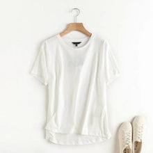 Load image into Gallery viewer, Withered Summer T shirt for Women - England Style Simple Solid O-Neck Cotton
