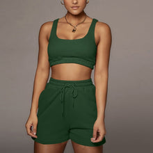 Load image into Gallery viewer, Casual Sportswear Two Piece Set for Women 2021 Crop Top And Shorts
