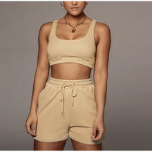 Load image into Gallery viewer, Casual Sportswear Two Piece Set for Women 2021 Crop Top And Shorts
