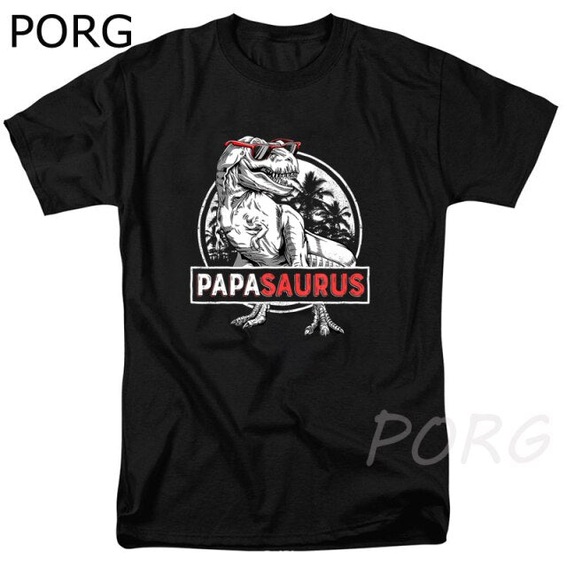 New Summer Men Loose T-shirt Daddysaurus