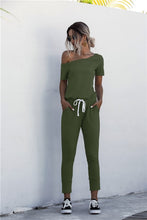 Load image into Gallery viewer, Solid Color Jumpsuits Drawstring Design
