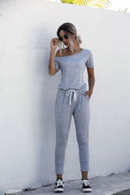 Load image into Gallery viewer, Solid Color Jumpsuits Drawstring Design
