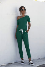 Load image into Gallery viewer, Solid Color Jumpsuits Drawstring Design
