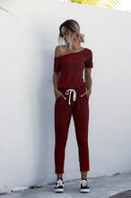 Load image into Gallery viewer, Solid Color Jumpsuits Drawstring Design
