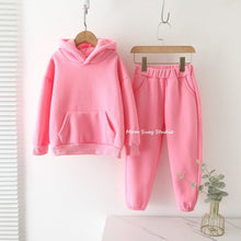 Load image into Gallery viewer, Mom Susy Baby Girl / Boy Cotton Clothes Set Hoodie+Jogging 2PCS Warm Fleece Lining Child Sport Set Loungewear Winter Spring Autumn
