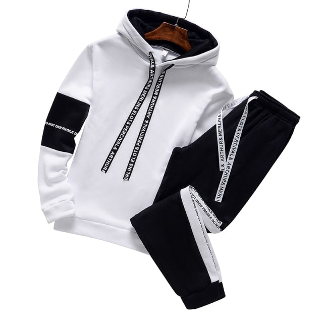 Winter Hoodie Set Men’s Tracksuit Casual Hoody Sweatshirt+Sweatpants