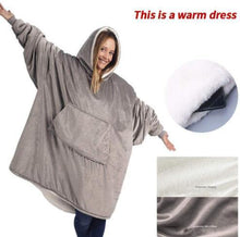 Load image into Gallery viewer, Warm Thick  Hooded Sweater Blanket - Unisex Giant Pocket Adult and Children&#39;s Fleece
