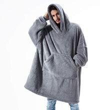 Load image into Gallery viewer, Warm Thick  Hooded Sweater Blanket - Unisex Giant Pocket Adult and Children&#39;s Fleece
