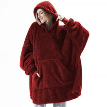 Load image into Gallery viewer, Warm Thick  Hooded Sweater Blanket - Unisex Giant Pocket Adult and Children&#39;s Fleece
