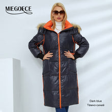 Load image into Gallery viewer, Autumn Winter Women&#39;s  Long Hooded Jacket with Fake Fur Collar
