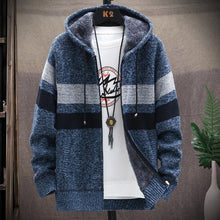 Load image into Gallery viewer, Winter Mens Jacket : Warm Coat Knitted Sweater Fleece Hooded
