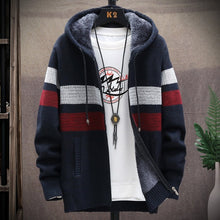 Load image into Gallery viewer, Winter Mens Jacket : Warm Coat Knitted Sweater Fleece Hooded
