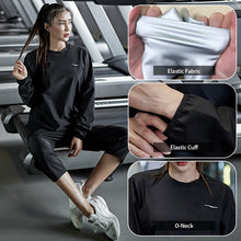 Load image into Gallery viewer, 2 Piece Set Women’s Pullover Black Sauna Suit
