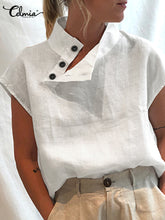 Load image into Gallery viewer, Celmia Women&#39;s  Short Sleeve - 2022 Summer Cotton Linen Shirt
